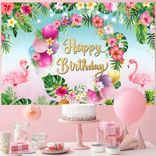하와이 플라밍고 배경, 파티 용품, 알로하 사진, 생일 웨딩 장식, 여름  Best5