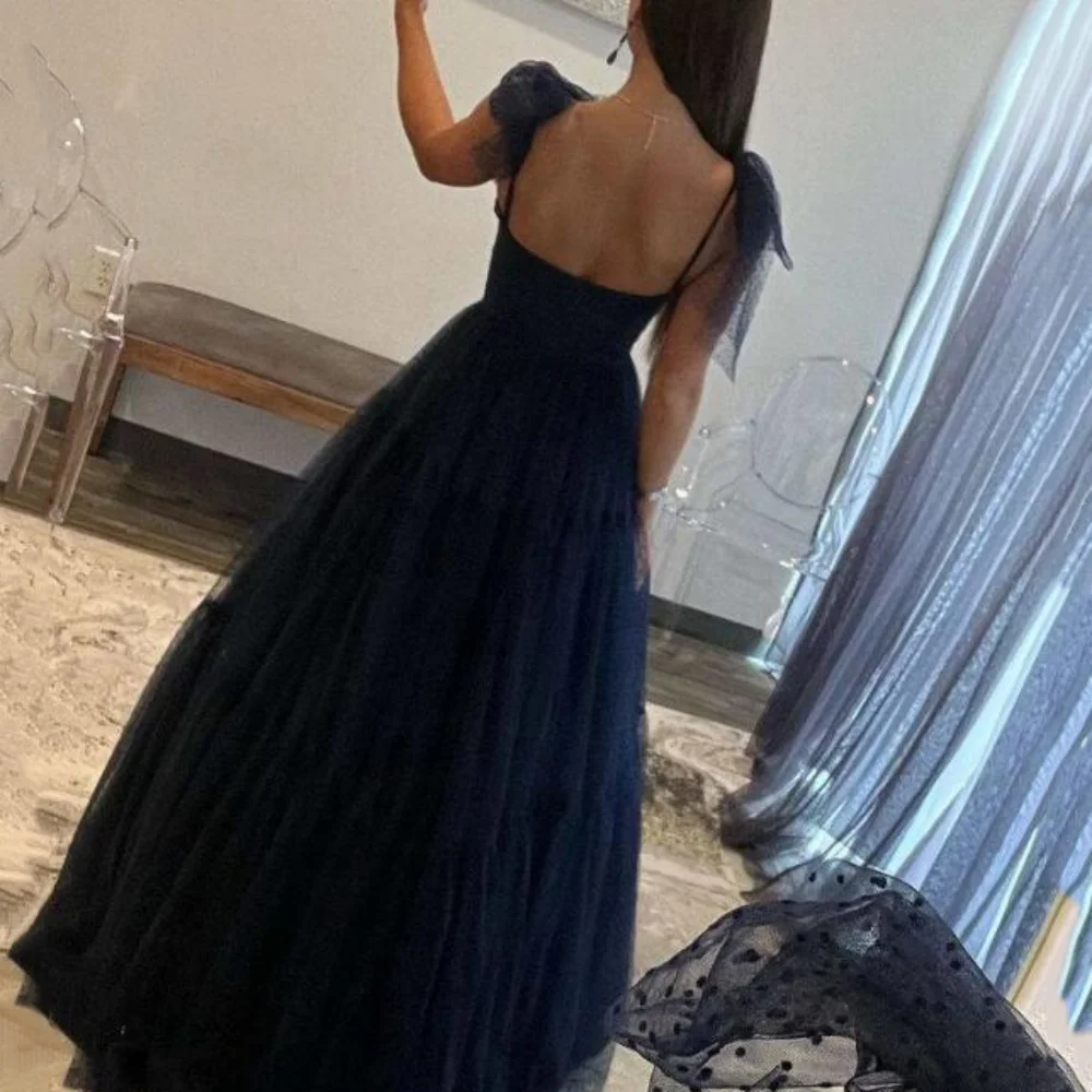 Camellia Simple Party Dresses Elegant A Line Sweetheart Neck Evening Gowns Spaghetti Straps New Arrival Tulle Prom Dress