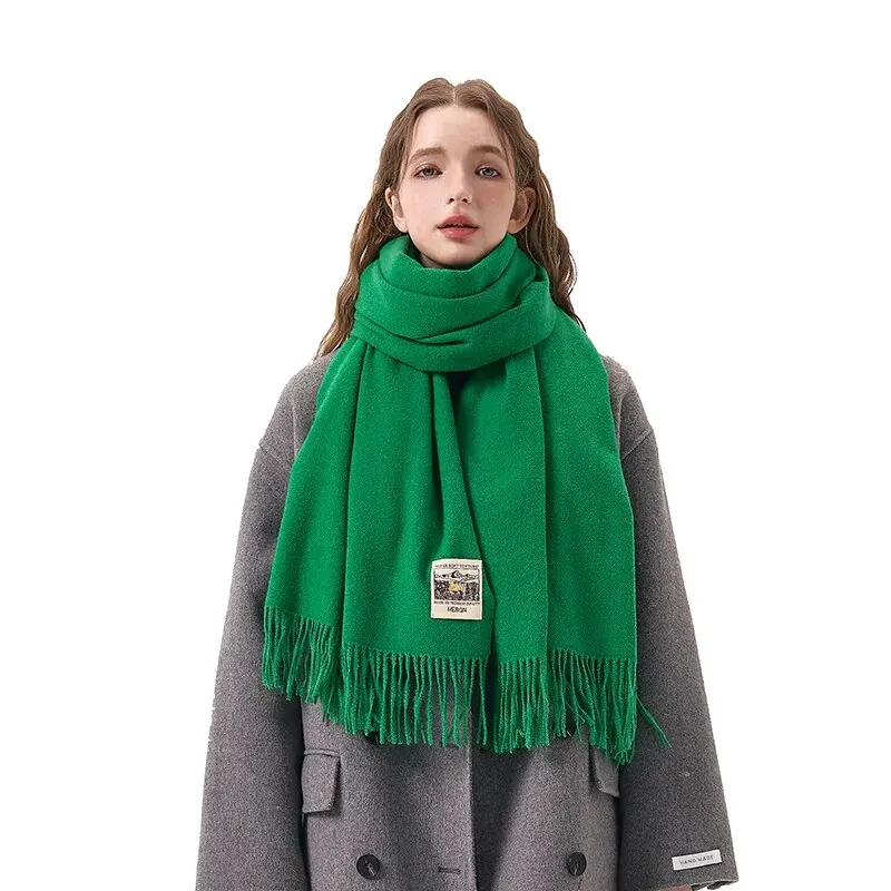 Pure Color Soft Scarf Large Size Multi-functional Shawl Outdoor Casual Warm Scarf Couple Scarf