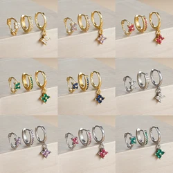 3PCS New Design Multicolor Crystal Hoop Earrings Set For Women Zircon 18K Gold Plated Circle Huggie Earring Piercing Jewelry