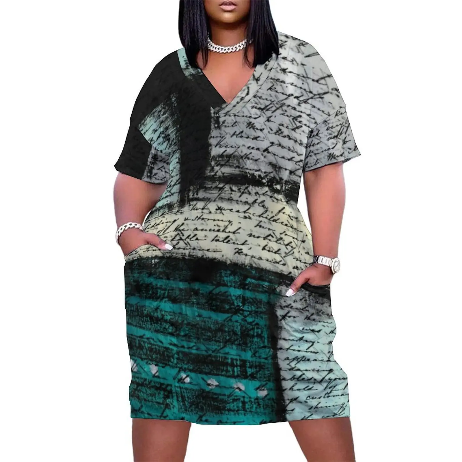 

Abstract Art 1 Loose Pocket Dress elegant women's dresses sale women's fashion dresses dresses korean style
