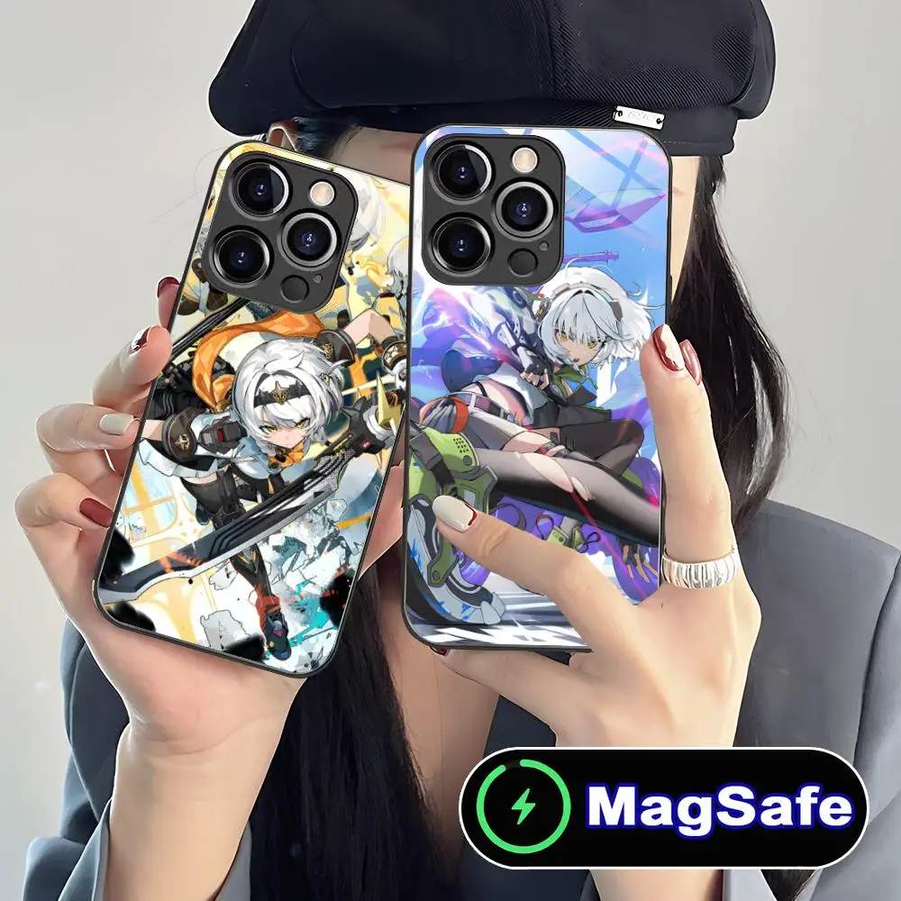 

ZZZ Silver Soldier Anby Phone Case for iPhone 16 15 14 13 12 11 Pro Max Plus Mini MagSafe Glass Colour Protective Luxury Pretty