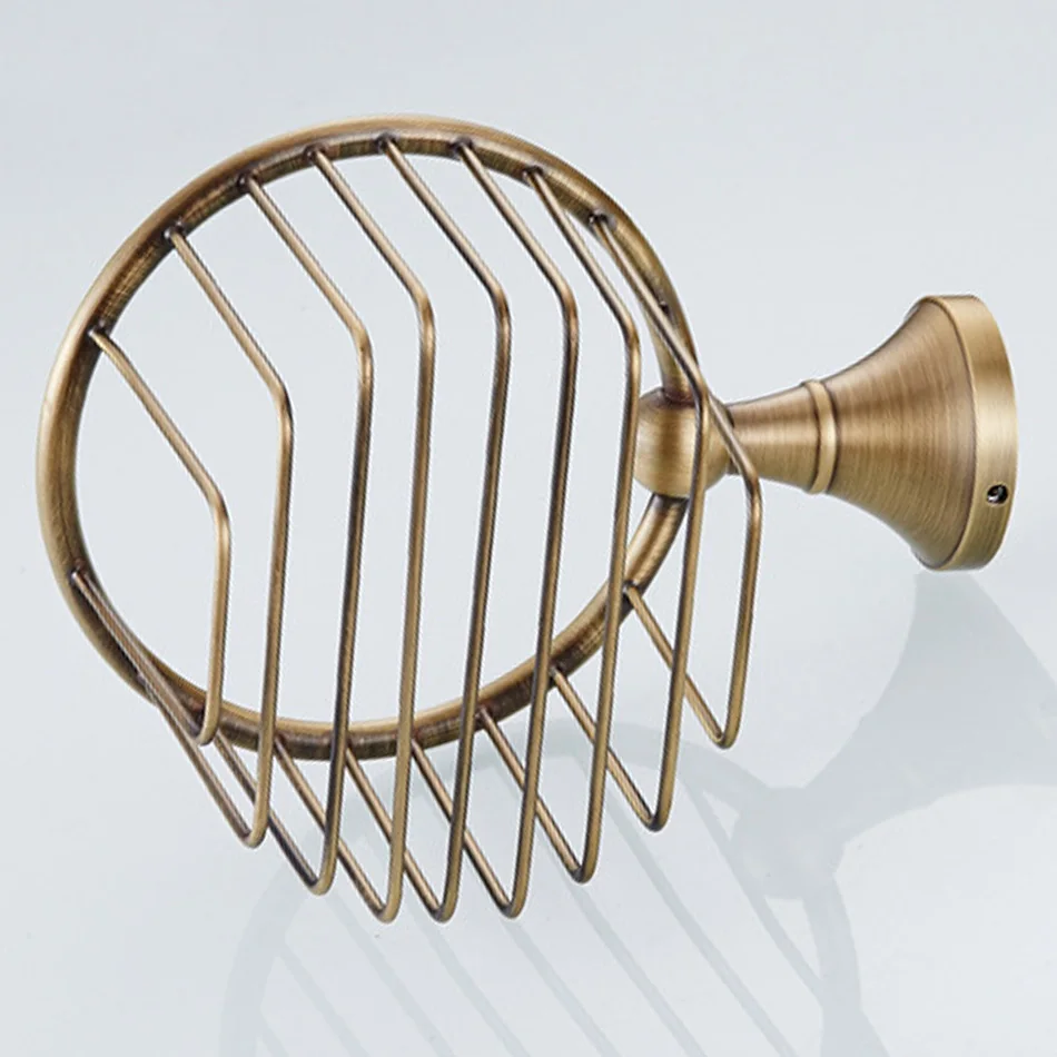 

Antique Paper Holder Basket Brass Bronze Wall Mounted Kitchen Bathroom Lavatory Toilet Paper Towel Storage Shelf Tissue Rack