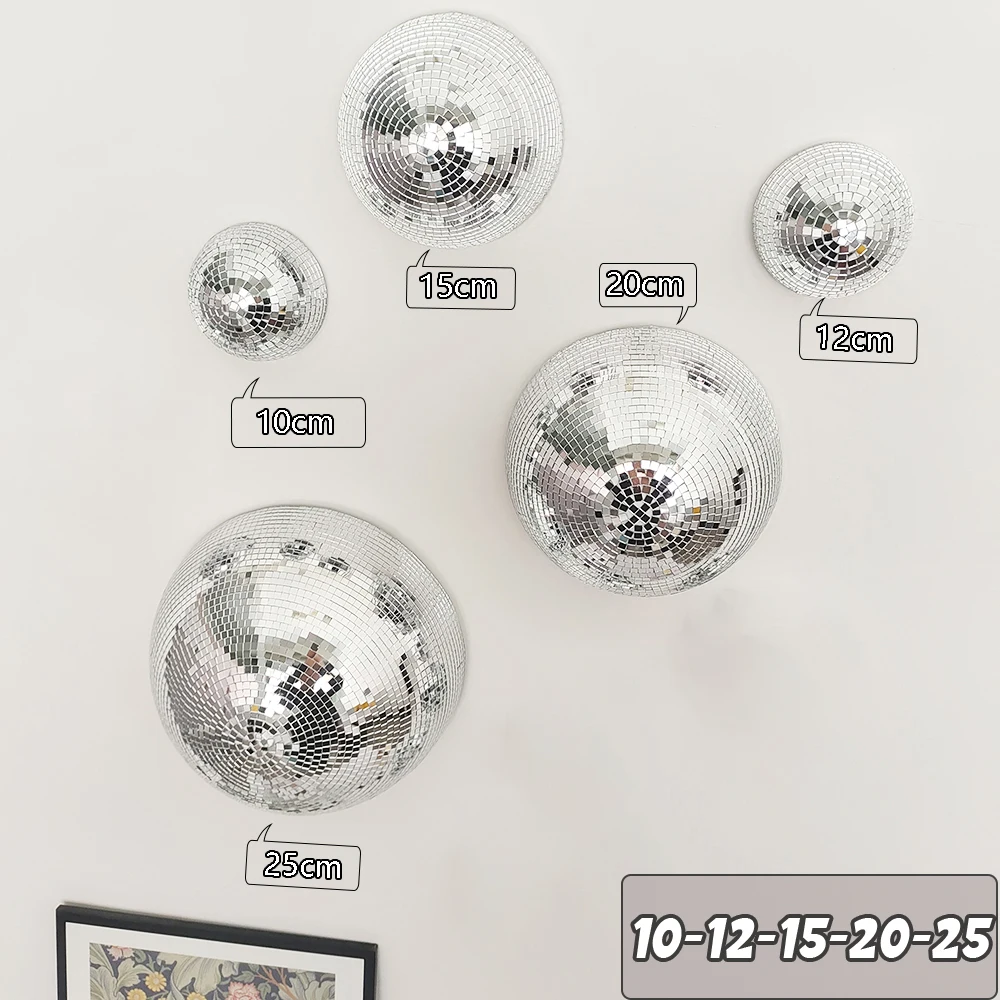 Muur Discobal Gespiegelde Ontwerpen Metallic Home Decor Spiegel Bal Decoratie Voor Bruiloft Discobal Halve Cirkel Thuis Muur Art