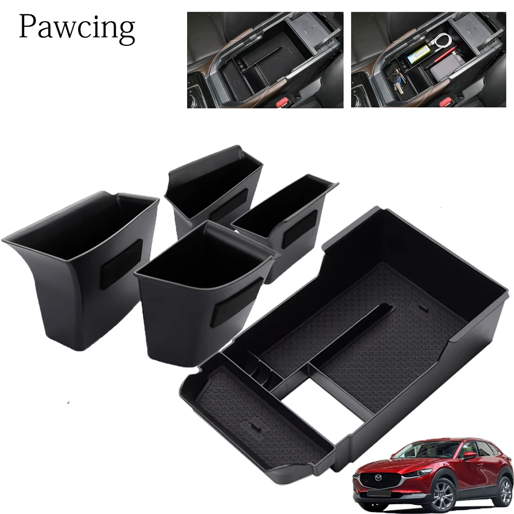 For Mazda CX-30 CX30 2020 2021 Car Accessories Center Armrest Storage Box Car Door Handle Storage Box Cover Container Organize