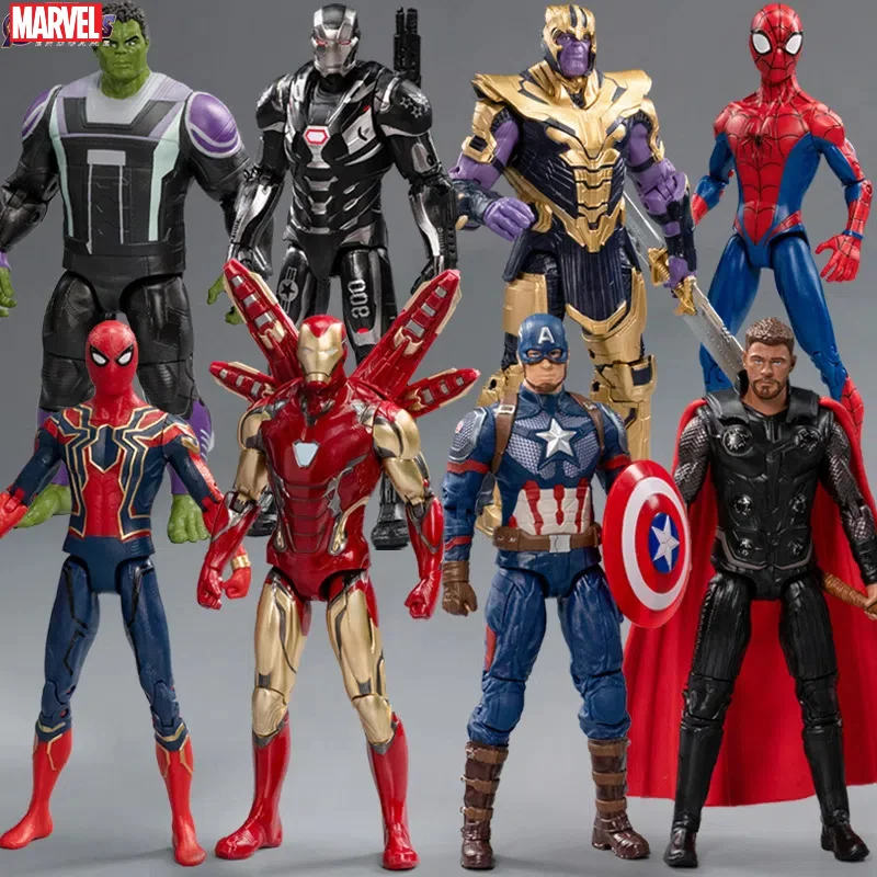 7inches Zd Marvel Avengers Iron Man Spider Man Captain America Action Figure Genuine Authorized Collect Model Ornaments Boy Toys