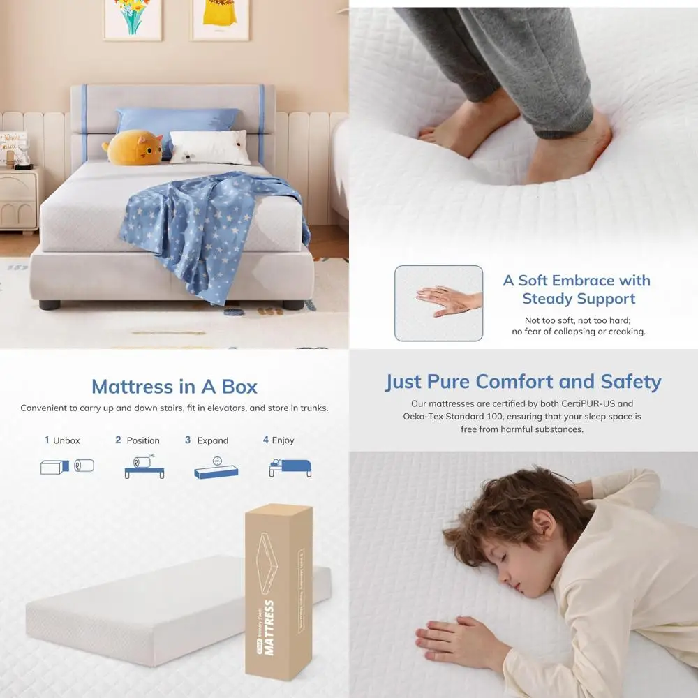 مرتبة إسفنجية ميموري فوم من Green Tea مقاس 10 بوصات بالحجم الكامل - نوم بارد، تخفيف الضغط، صلابة متوسطة، معتمدة من CertiPUR-US #1