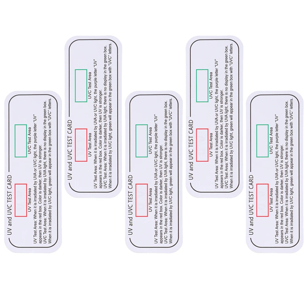 

5 Pcs UV Testing Cards UVC-UVA Light Detection Strips Professional Tools Disinfection Boxes Cabinets Lamps Test Papers