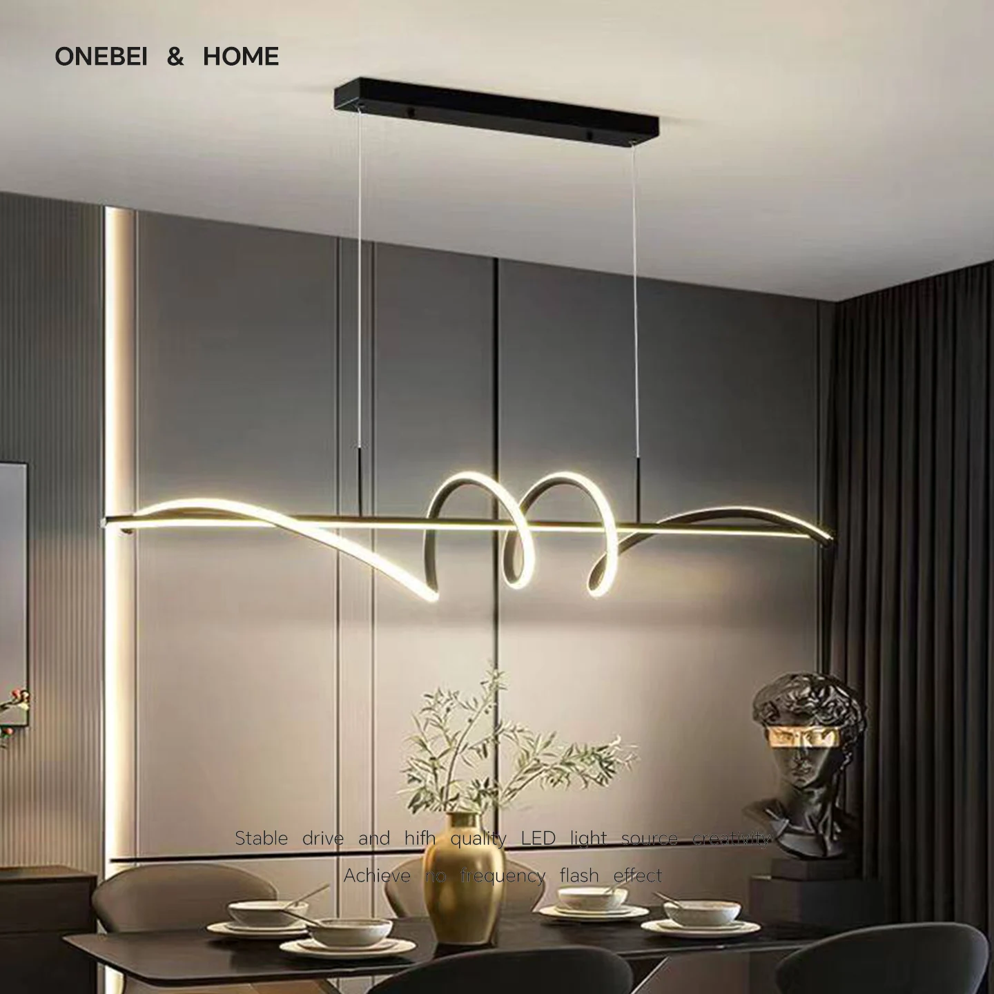 

Modern LED Rotating Pendant Lamp - Adjustable Dimmable Ceiling Light For Dining Bedroom Office Minimalist Home Lighting