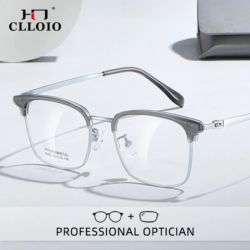 

Очки для чтения CLLOIO: минималистичные, прочные, с защитой от синего света, оправа из сплава, для коррекции близорукости, прогрессивные линзы