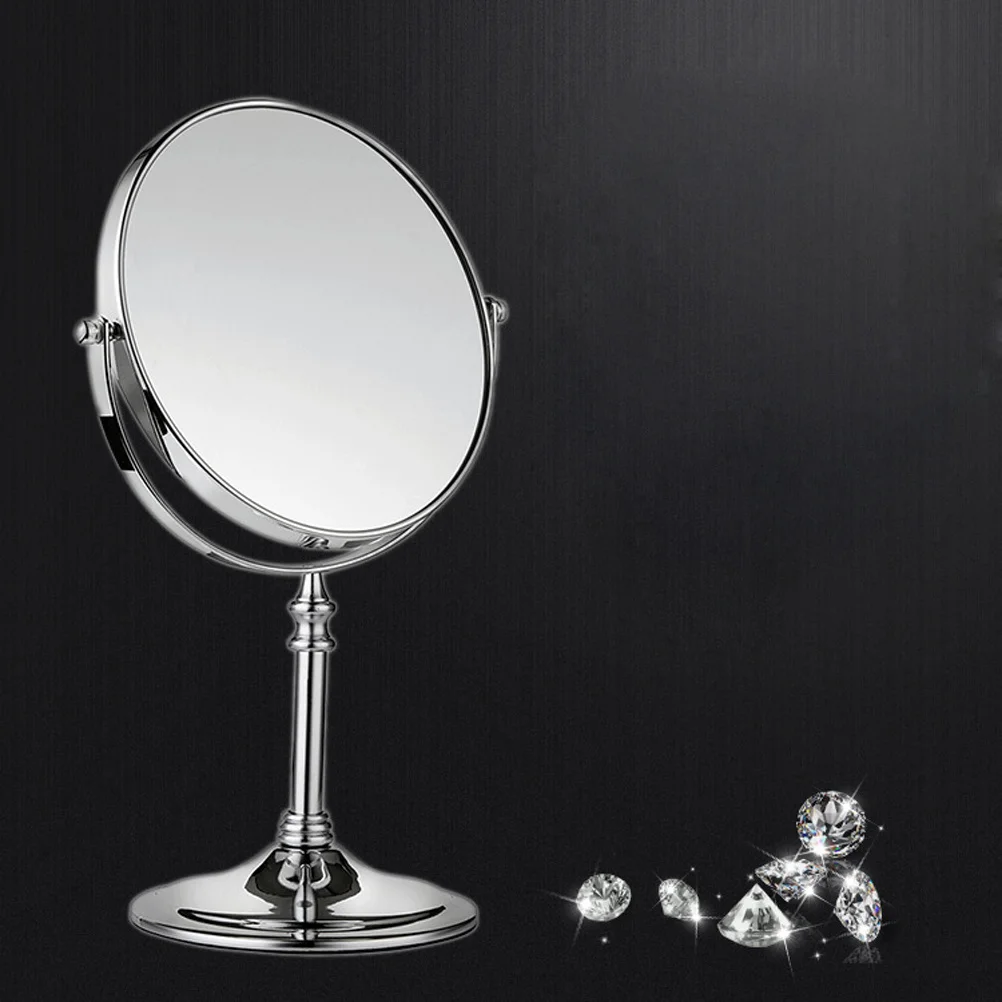 Specchio per trucco rotondo con ingrandimento 3x pieghevole su entrambi i lati Specchio cosmetico rotante in altezza regolabile per bancone del bagno