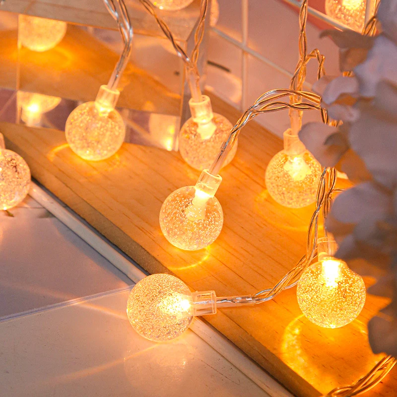 

Bubble LED String Lights Battery Power Bubble Ball Fairy Lamp Holiday Lighting Garland for Home Indoor Wedding Party Decoration