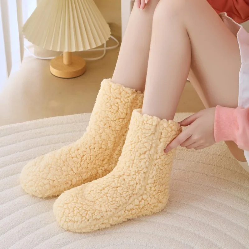 

Thickened Thermal Socks Women Winter Warm Home Soft Thickened Plus Velvet Sleeping Anti Slip Floor Slipper Sock Halloween Gift