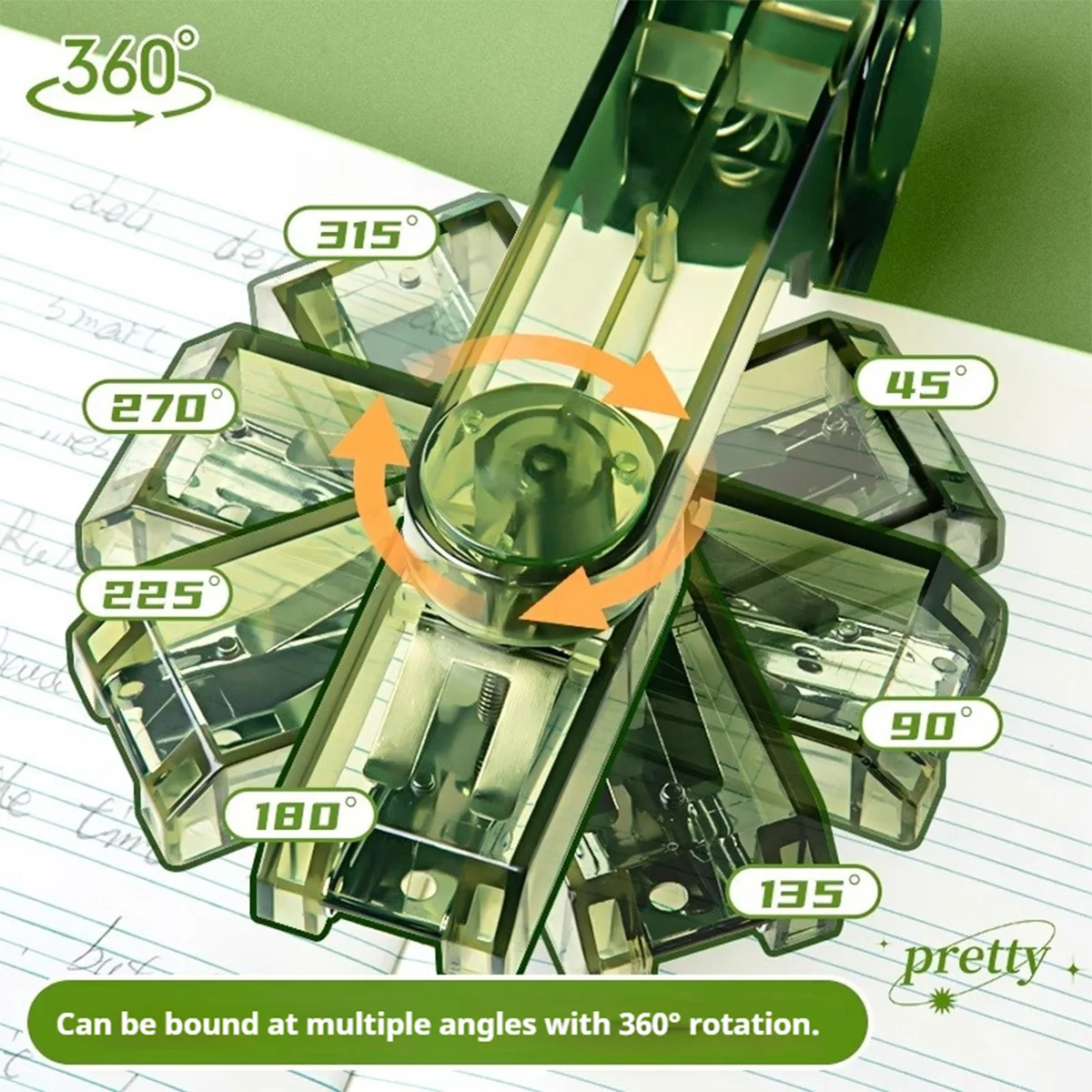 

360 Rotating Stapler - Heavy Duty Desktop Manual Bookbinding Puncher & Stapling Tool Fastener for Home Office School Students