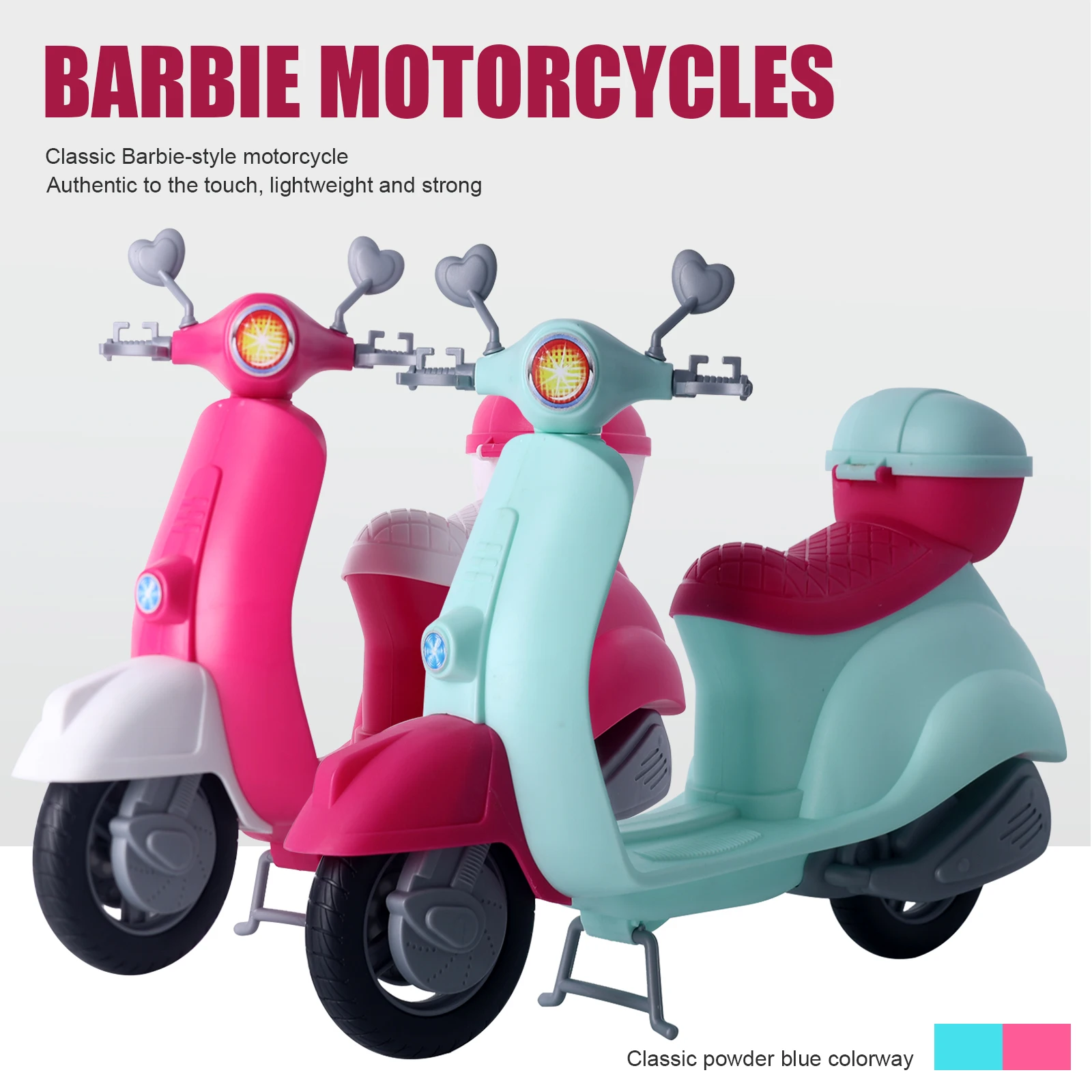 人形おもちゃの車ファッショニスタ明るいピンクのスクーター旅行プレイセットペットの子犬とテーマのアクセサリー付きリアルな詳細