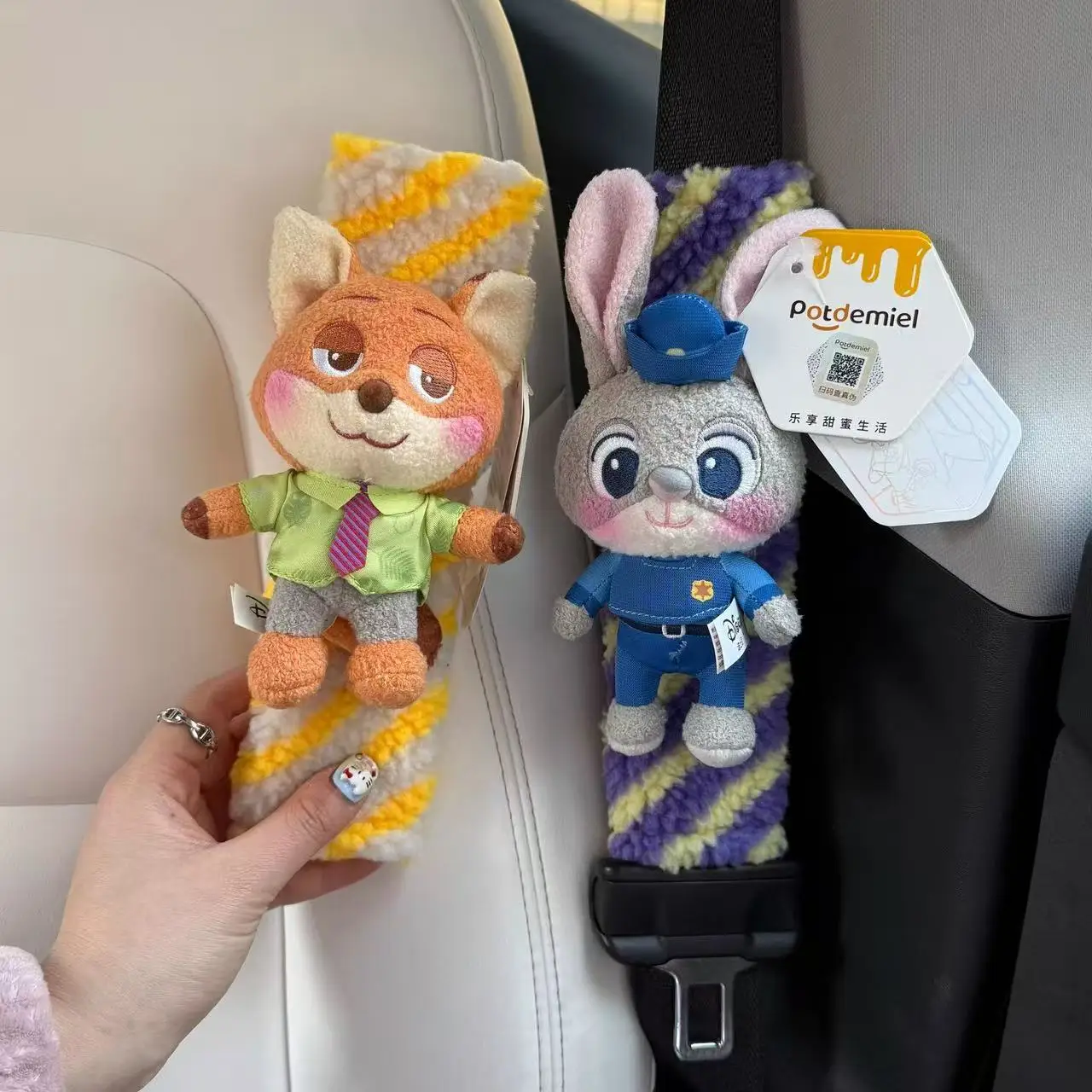 Disney Zootopia 2, Plüsch-Sicherheitsgurt, Kawaii-Puppe, Judy Hopps, Knabber, Gary, Polizist, Spielzeug, Kawaii, weiches Geschenk für Kinder und Freunde