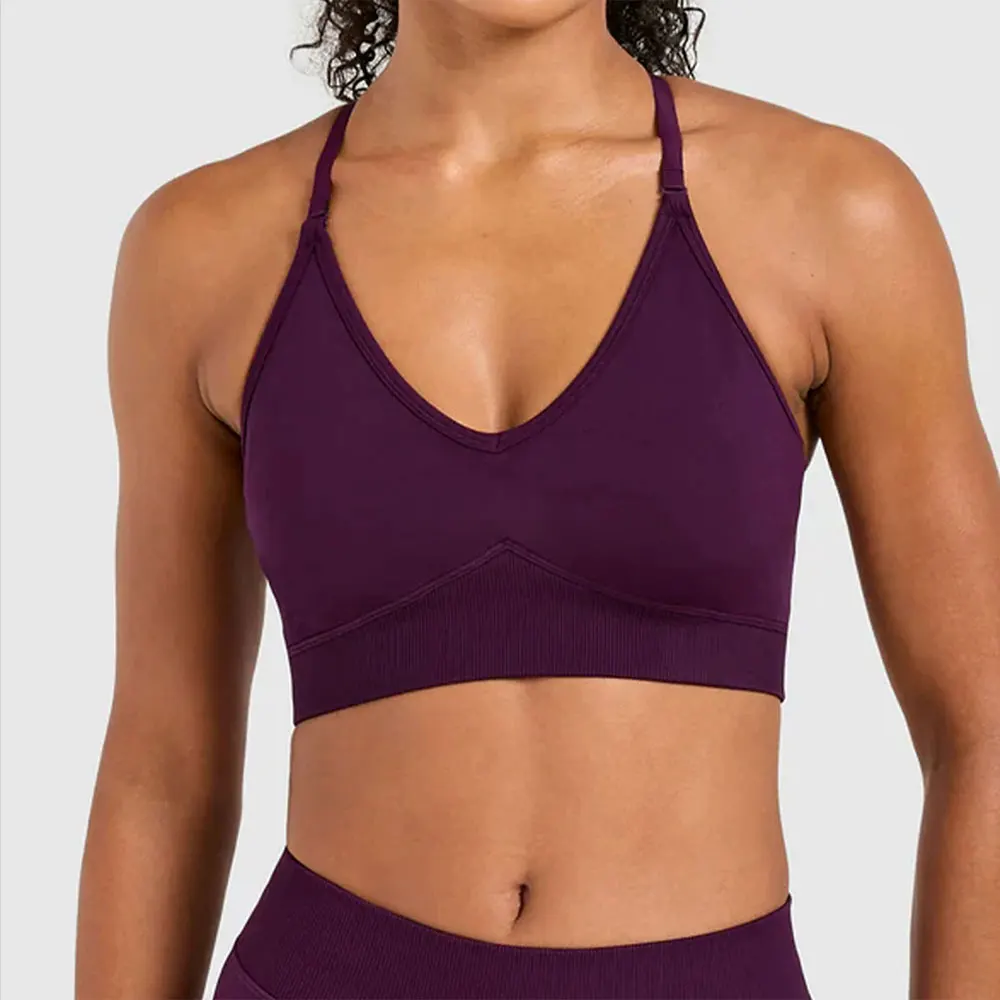 Gym Top Women Sports Bra Running Sexy Cross Back Seamless Yoga Bras Breathable Sports Underwear Women's Fitness Workout Tops New
