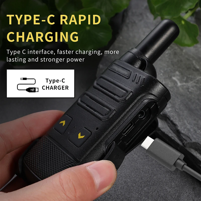 2pcs KAILIJIE Mini Walkie Talkie 400-470MH Portable Two-way Radio ht PTT Walkie-talkies Portable Radio for Hunting Cafe