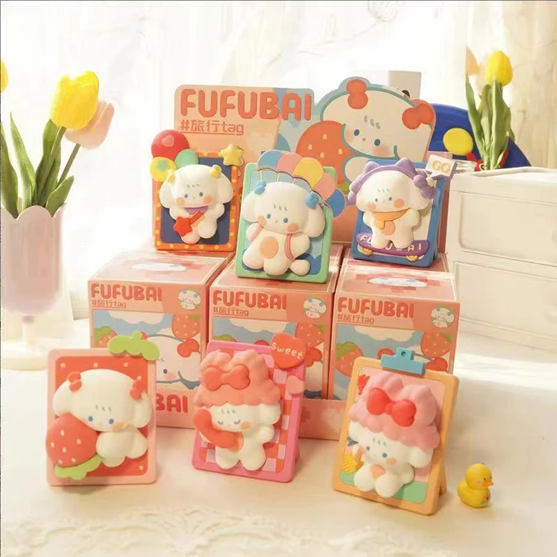 New Kawaii Cartoon Puppy Blind Box Fufubai Series Surprise Lucky Mystery Box Box Cute Doll Dog  Pvc Pendant Doll Children Toys