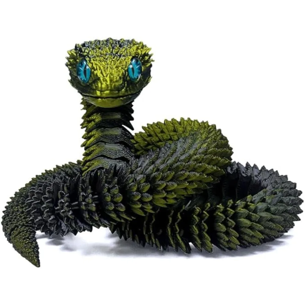 لعبة ثعبان مطبوعة ثلاثية الأبعاد | مفصلية فايبر | ديكور سطح المكتب | الديكور الحرفية | هدية فريدة من نوعها لتخفيف التوتر يمكن ارتداؤها #3