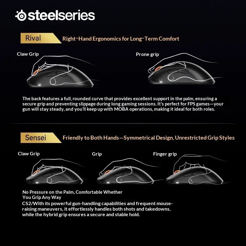 SteelSeries Sensei Pro/Rival Pro/Sensei Pro Mini/Rival Pro Mini Wireless Gaming Mouse UWB 8K Polling Rate Optical Sensor Mouse