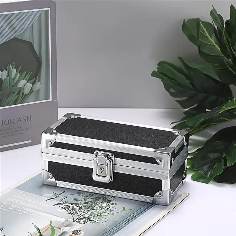 Aluminium Alloy Cash Box With Lock Money Storage For Bills And Coins Elegant Design Collectible Single Row Tray-[LIFEAA98]