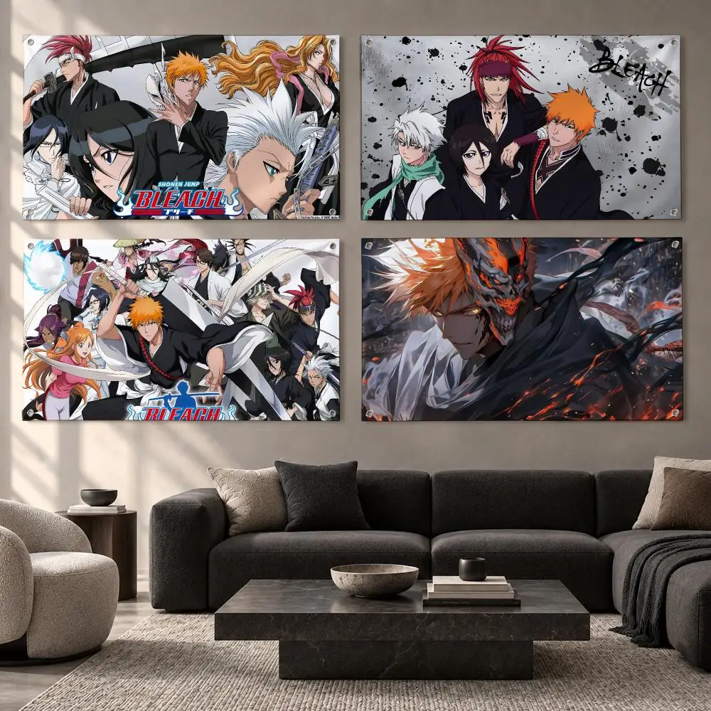 Anime Bleach Flags Fabric Pennant Banner, Apt Wall Decor, Living Corner, Bedroom, Studio, E-sports Room