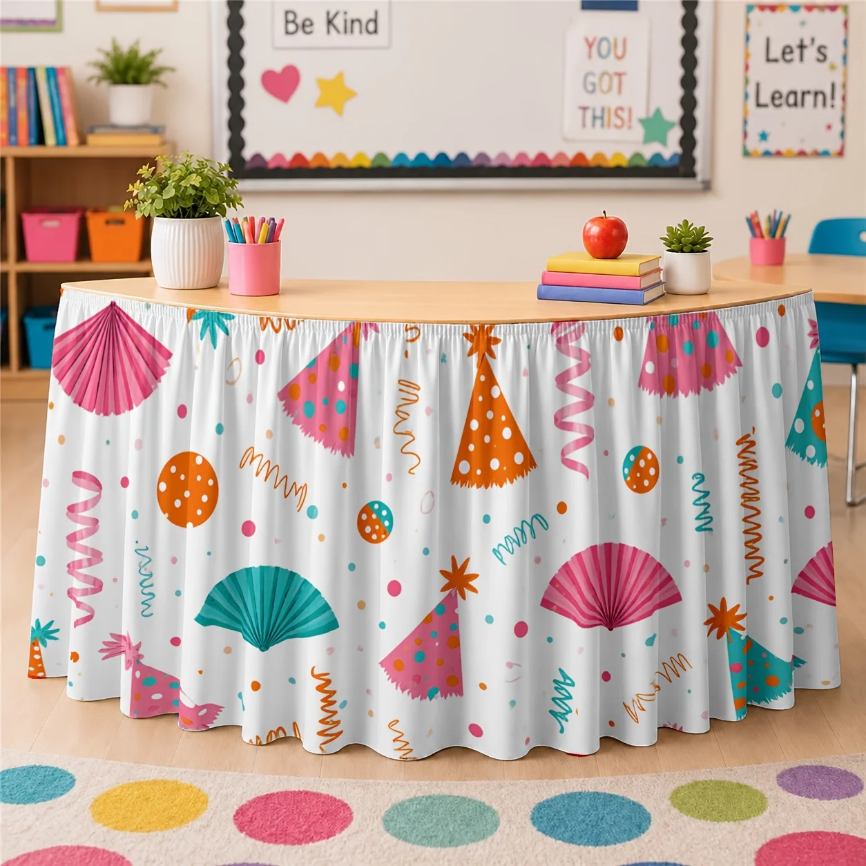 Birthday celebration summer holiday themed colorful paper scraps for a pattern tablecloth and table skirt - 1 piece