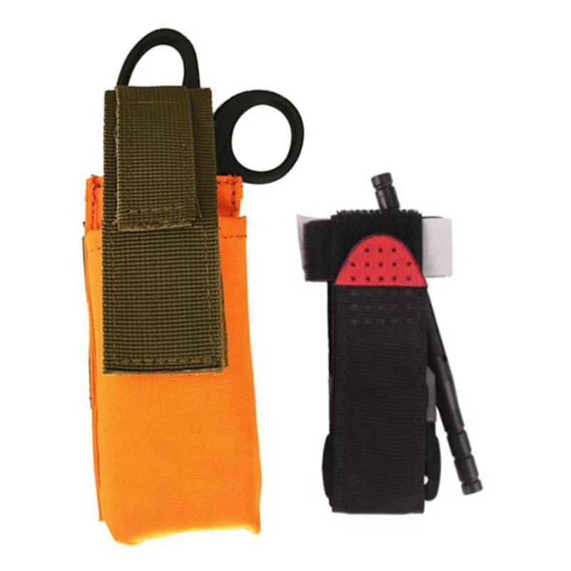 Tactical Tourniquet Pouch Holder TQ Tourniquet Case, Molle Medical Shears Pouch EMT Scissors Bag for Rescue First Aid