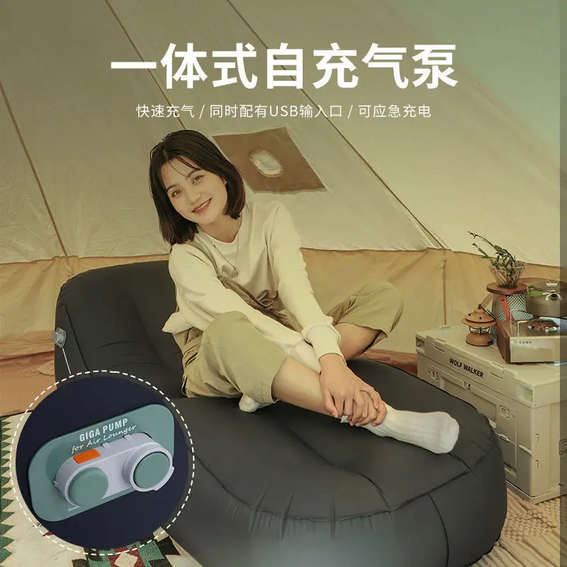 Youpin หมาป่า WALKER กลางแจ้งอัตโนมัติแบบพกพาเก้าอี้โซฟาเป่าลมเตียงสำนักงานอาหารกลางวัน Break ชายหาด Tempat Tidur Tiup