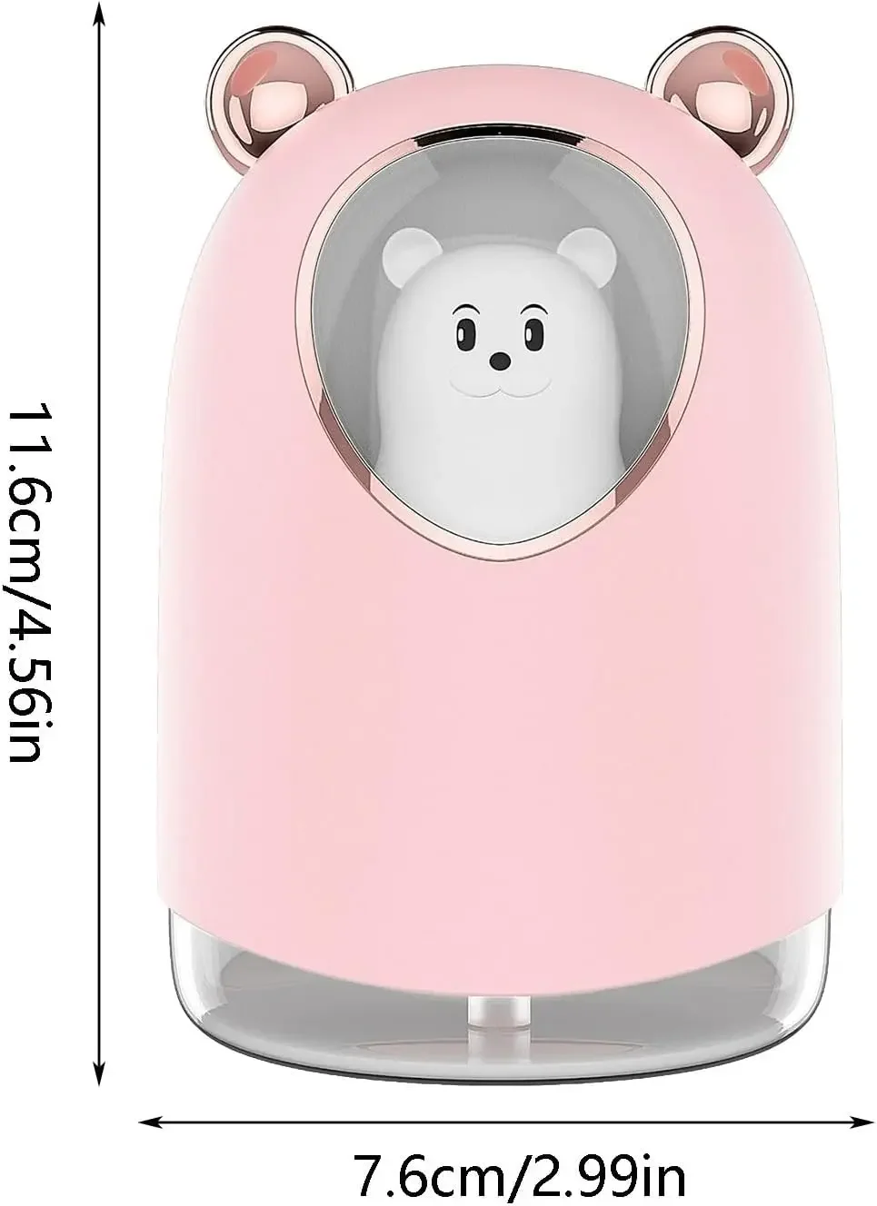 USB Humidifier Adjustable Mist Mode 300ml Water Tank Lasts Up to 10 Hours 7 Color LED Lights Changing Waterless Auto Shut-off