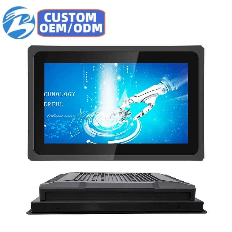 Hot Seller13.3 Inch Widescreen Industrial Tablet X86 Fanless Panel PC Touch Screen J1900 Dual Core DC  Industrial All in One Pc