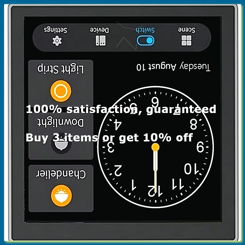 Tuya T3E Panel Switch Touch Screen Panel EU Smart Control Panel Switch Zigbee Smart Home Wall Push Light Switch,Black-A56M