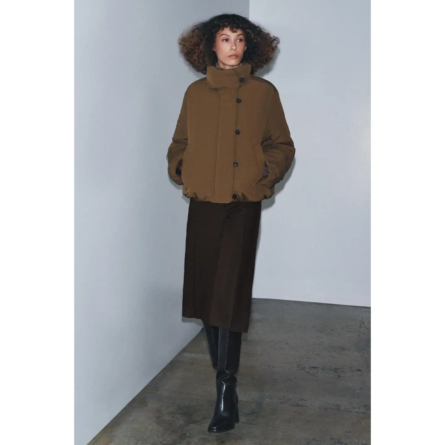 

Уличная повседневная модная теплая длинная хлопковая куртка с высоким воротником, верхняя одежда, топ, осень-зима, Новое поступление