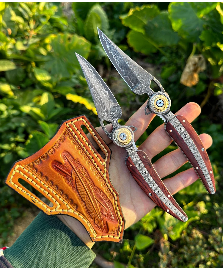 Everyday Carry (Edc) Knife - Yüksek kaliteli VG10 Şam çeliği katlanır