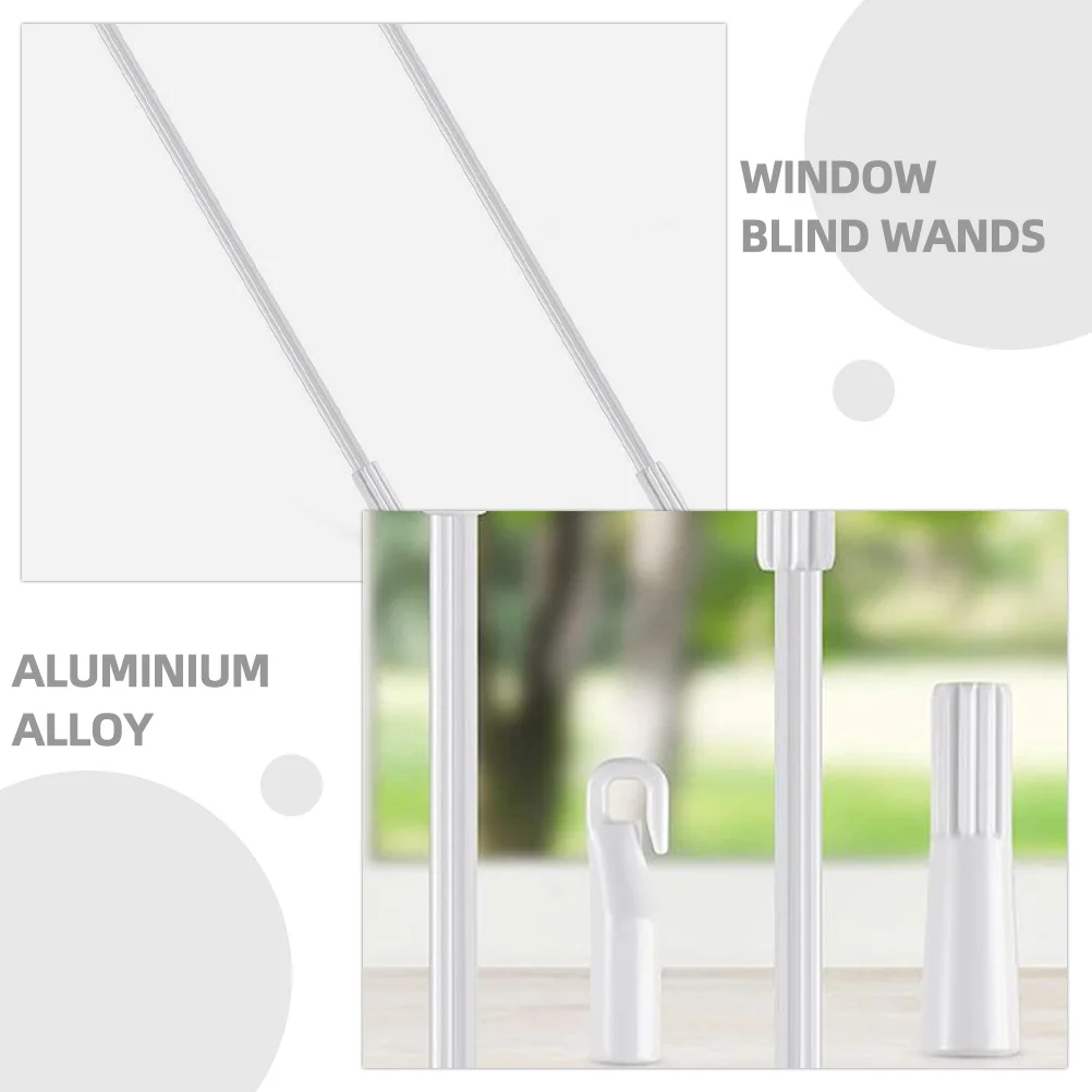 

2Pcs Aluminum Alloy Blind Wand Replacement Sturdy Smooth Long Rod for Window Blinds Tilt Drapery Pull Curtain Stick