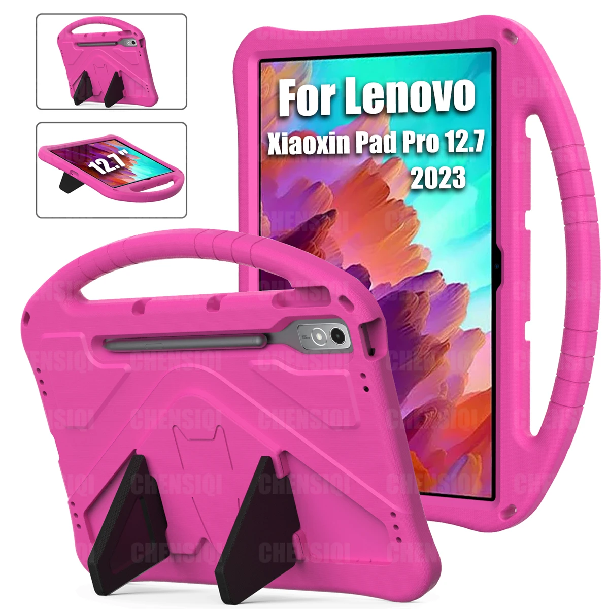 

Kids Case for Lenovo Xiaoxin Pad Pro 12.7 Inch 2023 EVA All-round Anti-Fall with Stand Hand-Held for Xiaoxin Pad Pro 12.7" Cover