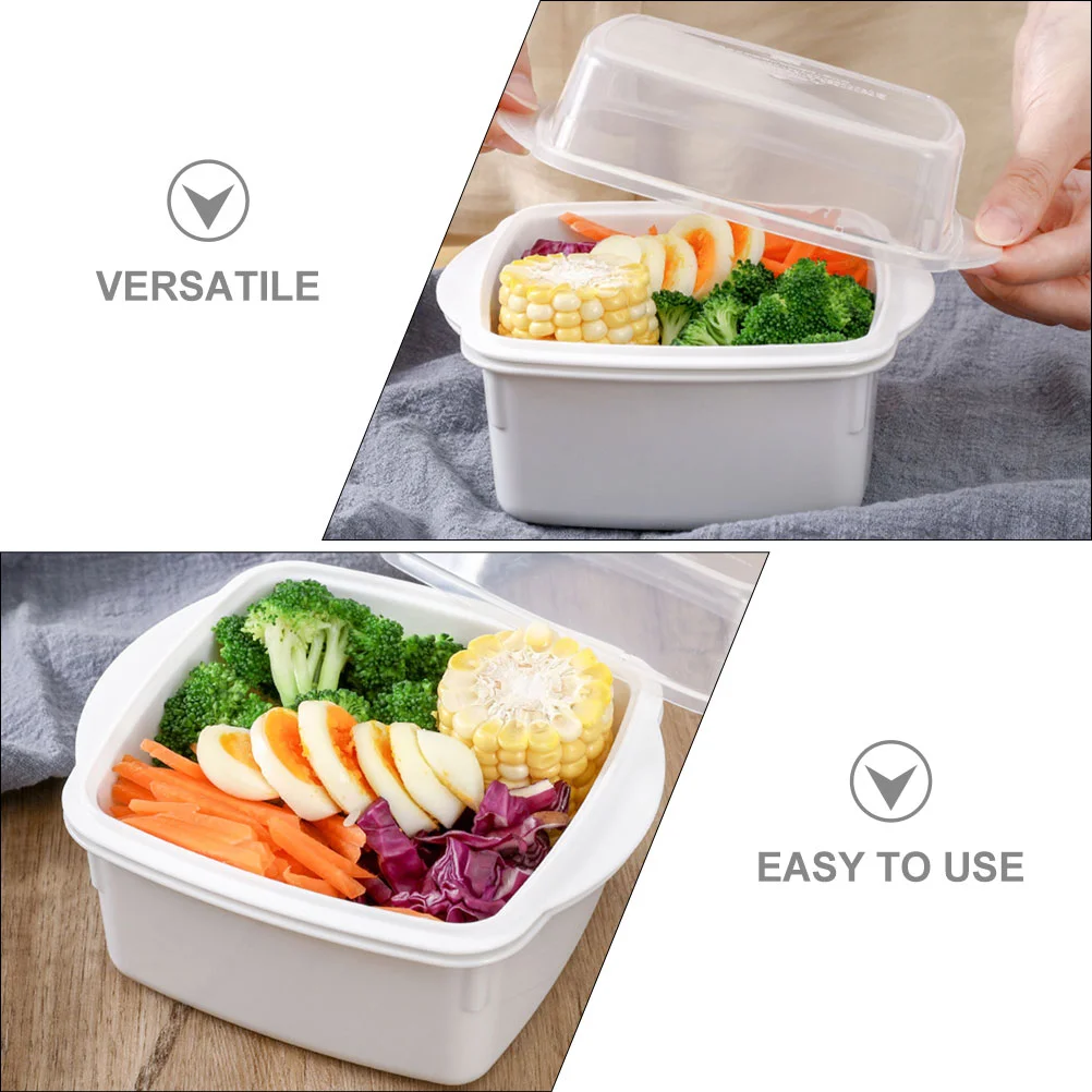 Microwave Vegetable Steamer Box Double Layer Plastic Steamer Kitchen Steaming Case With Lid for Cooking Supply Daily Use