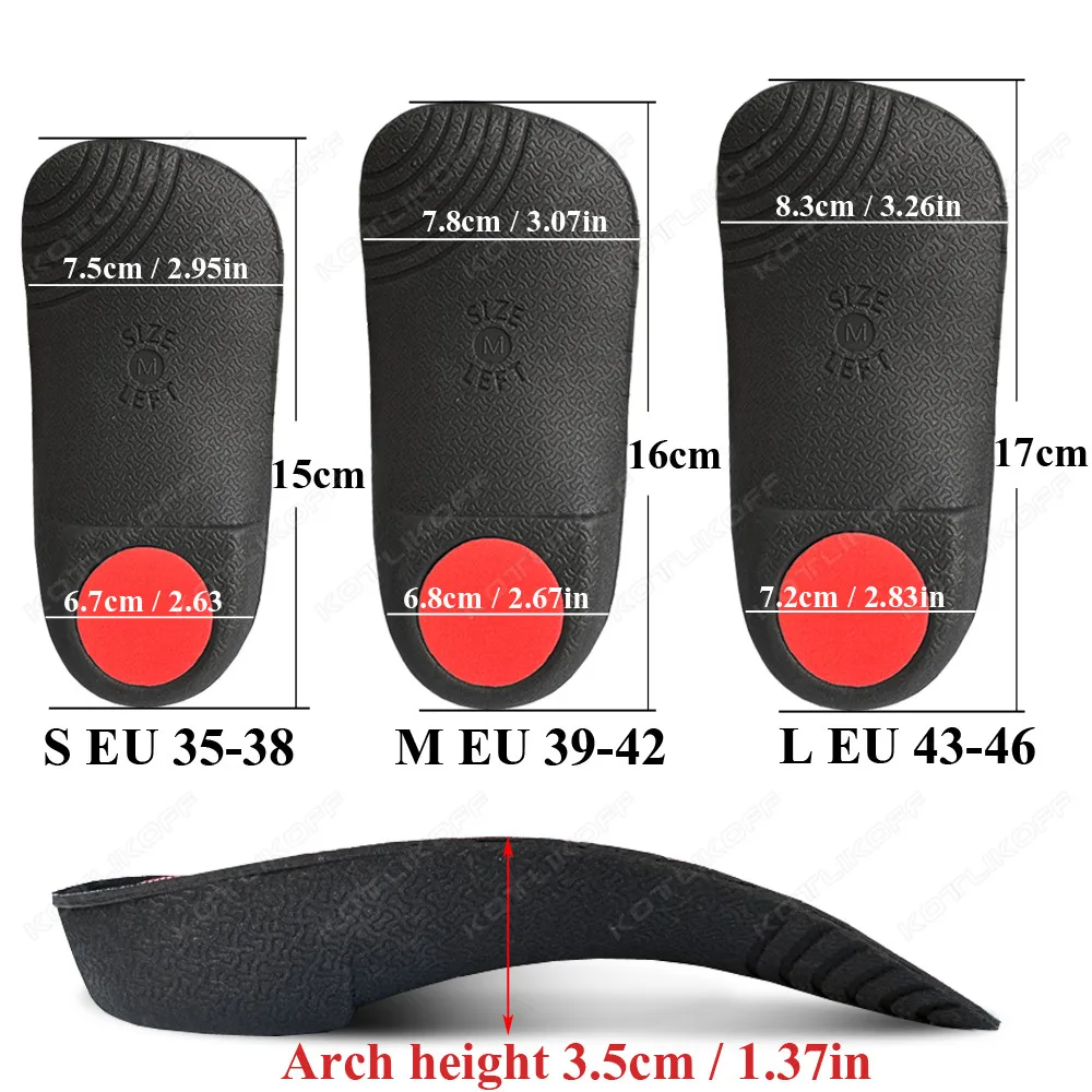 Orthopedic Insole Hard Arch Support Not Collapsing Orthosis X/O Legs Half Pad Horizontal/Vertical Flat Feet Correction Shoe Pads