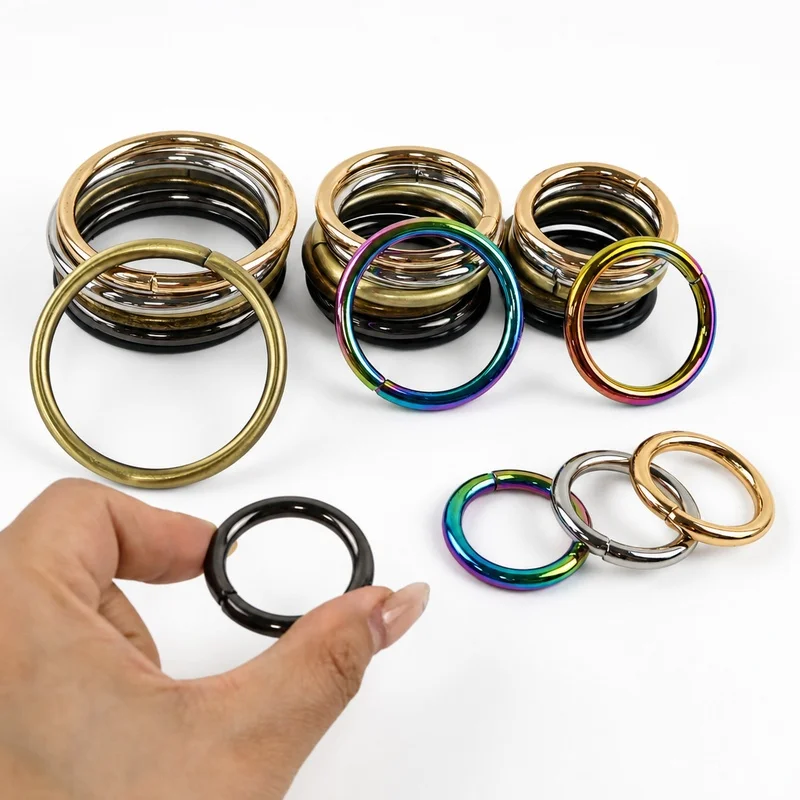 20Pcs 20/25/32/38mm Metal O Ring Buckles for Bag Straps Backpack Loops Clasp Keychain Connector Leather Hardware Accessories