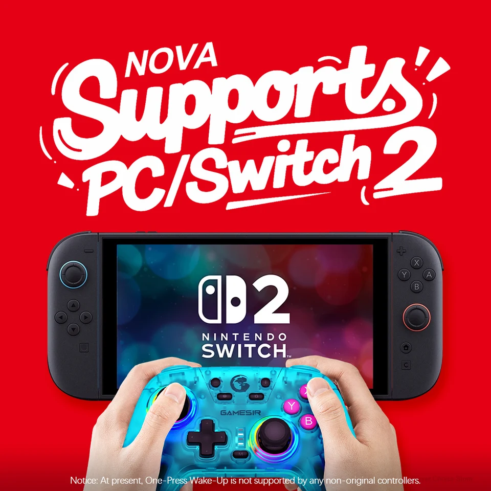 GameSir Nova Gamepads para PC y Nintendo Switch 2 Control con Joysticks Hall Effect para Switch OLED Lite Windows iOS Android Control 2