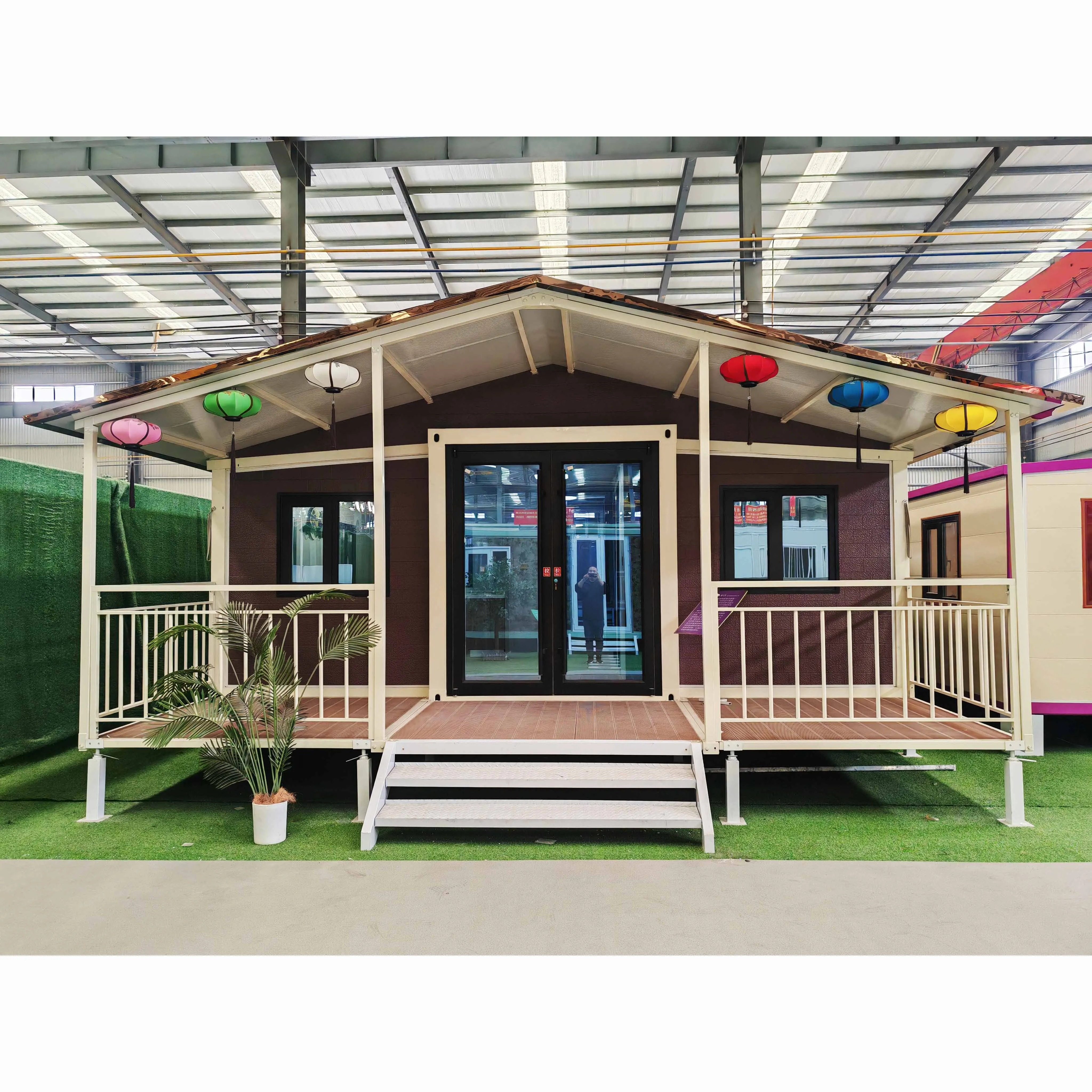 Portable Modern Steel Container Houses Double Wing Folding Design With Free Expansion For Hotels And Shops