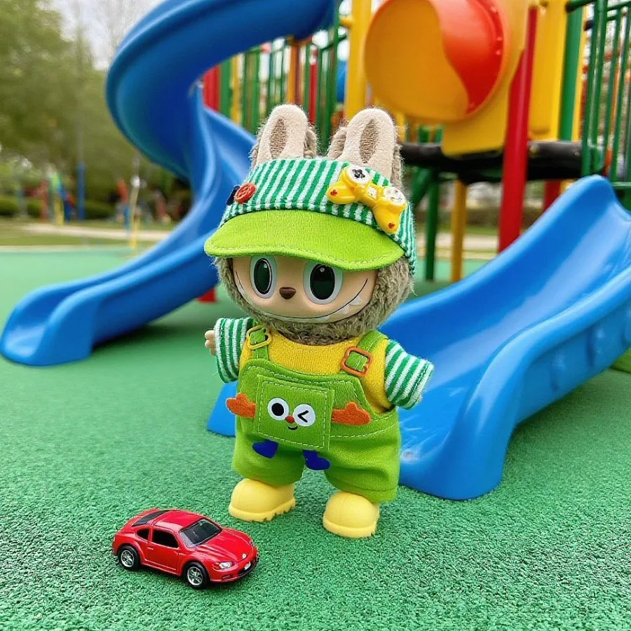 Kleidung für Labubu, süßes Plüsch-Outfit für 15 cm 17 cm große Puppen, hochwertiger Stoff, perfektes Geburtstagsgeschenk