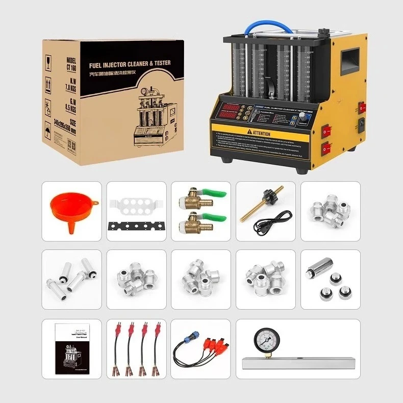 Automobile fuel injector cleaning machine tester Ultrasonic carbon removal cylinder direct injection test