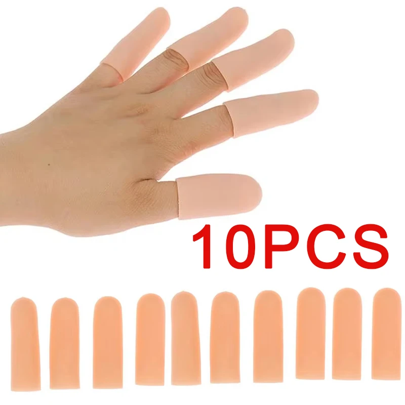 10Pcs Silicone Gel Tube Hand Bandage Finger Protector Anti-cut Heat Resistant Finger Sleeves Great Cooking Kitchen Tools