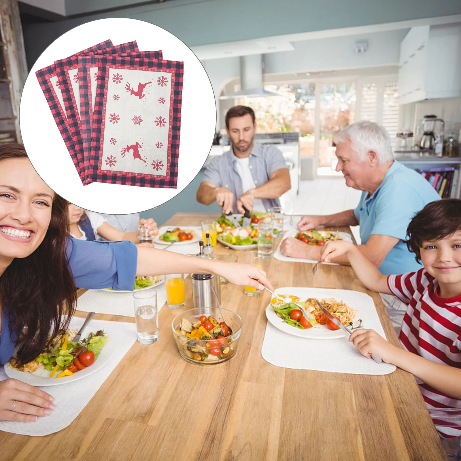 

4pcs Christmas Tree Placemats High Quality Xmas Table Protection Pads Dinner Mat Decoration For Holiday Party Home Restaurant