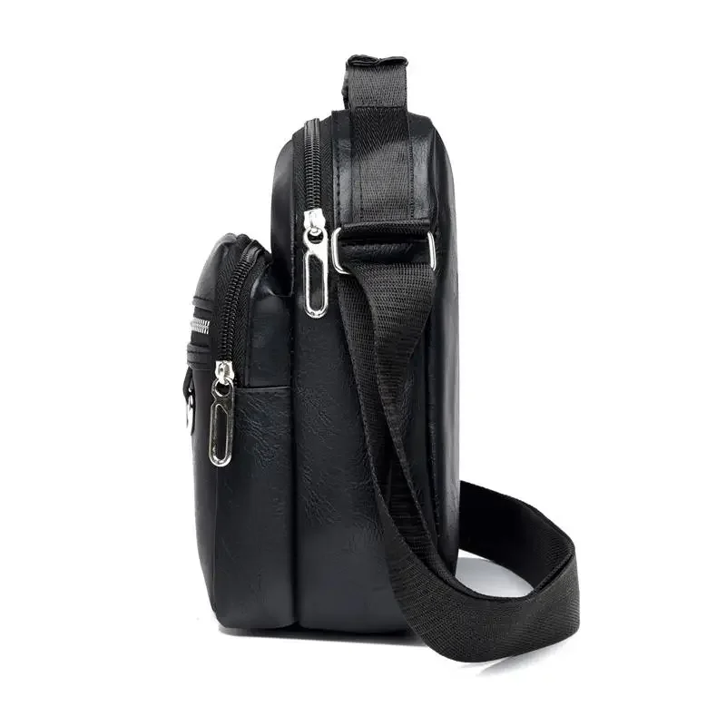 Heren PU lederen crossbody schoudertassen Hoge kwaliteit Tote Fashion Business Man Messenger Bag Leren tassen Fanny Pack
