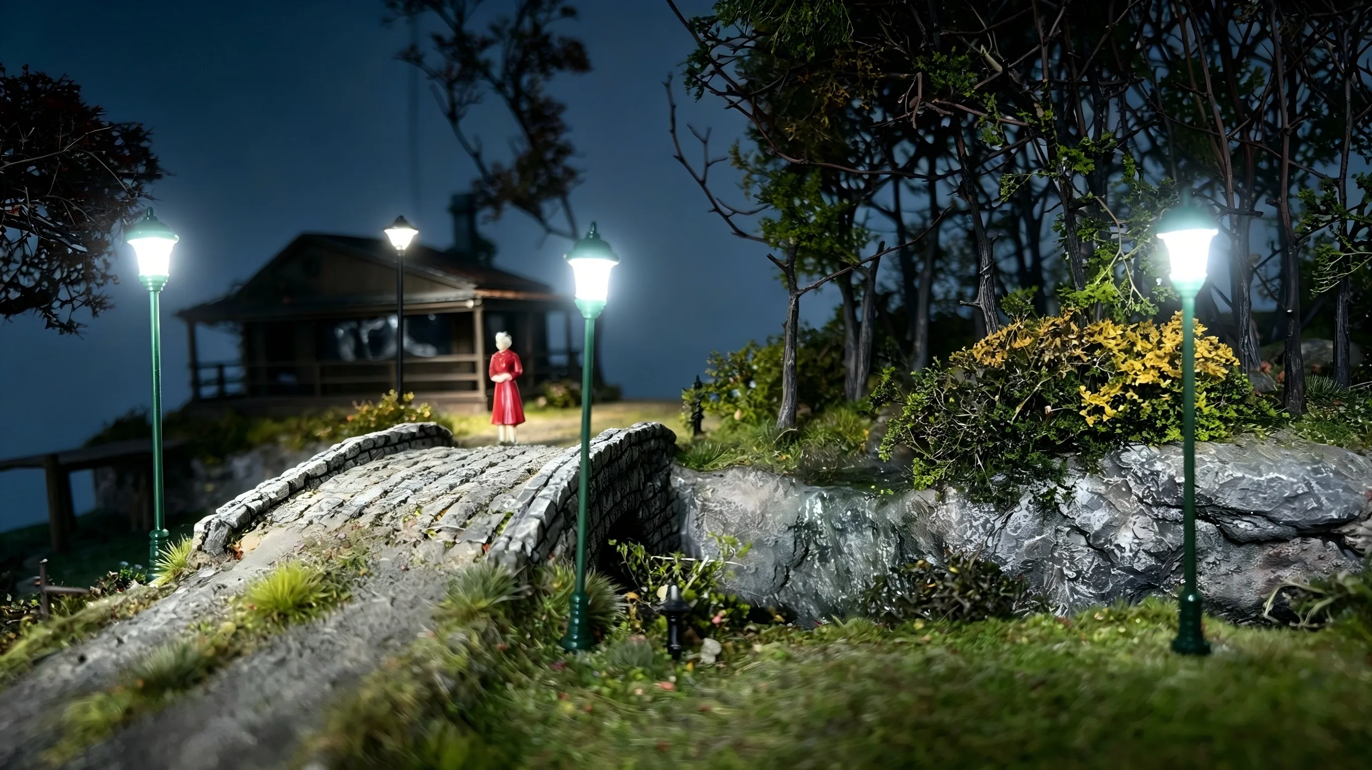 10 Stück Miniatur-3V-Lampen-Modelle, LED-Leuchten für HO 1/87 Maßstab, Eisenbahn-/Busstation-Szenenlayout-Materialien, Diorama-Kits – Detail 5