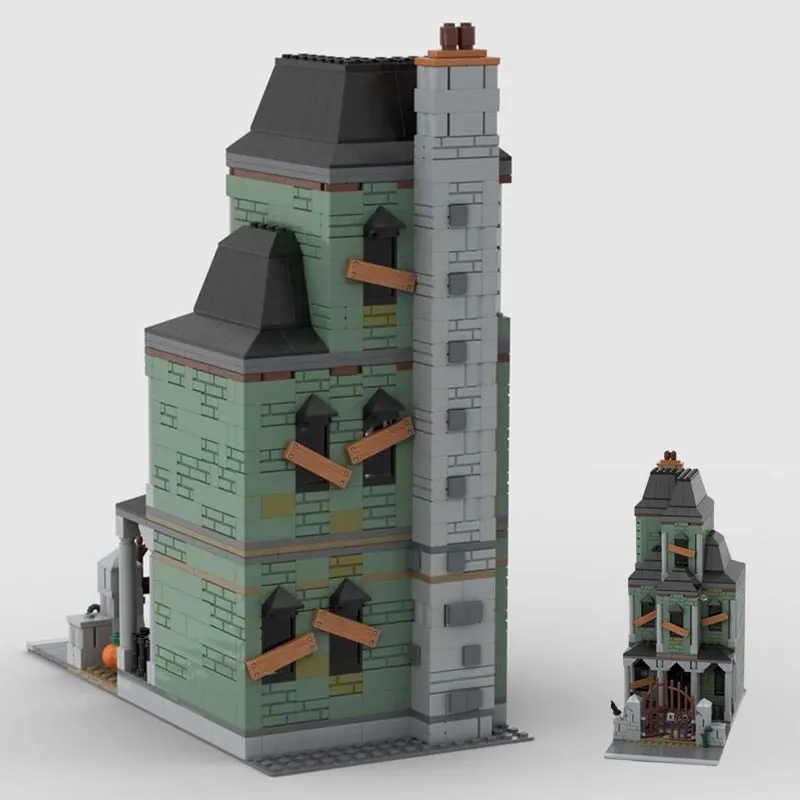 

MOC Haunted House Street Scene Architecture Small Particle Assembly Building Block Creative Model Toy Ornament Set 10-15pcs