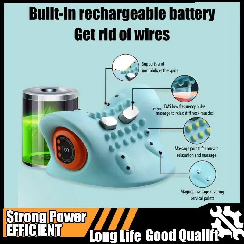 

Горячий новый электрический массажер для шеи, носилки для шеи, хиропрактика, тяговая голова, массажная подушка для акупунктурных точек, массажер для тела, инструменты